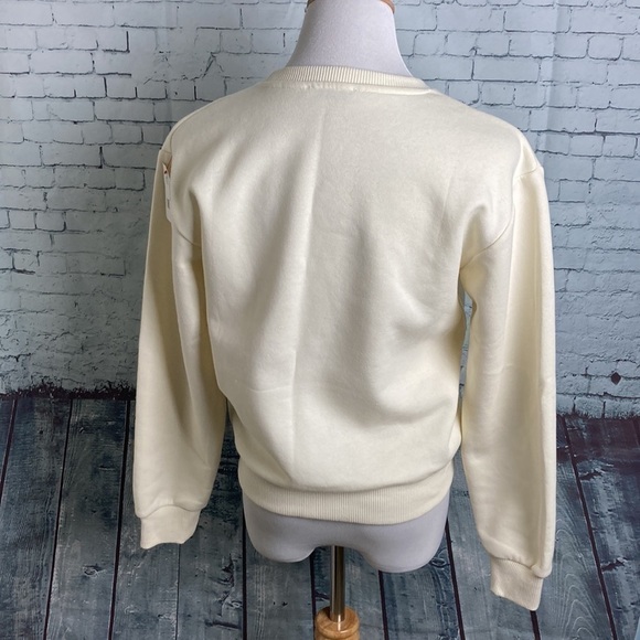 ZARA FLORAL EMBROIDERED Floral SWEATSHIRT Sz S Bloggers Favorite Winter Feminine - Picture 11 of 16